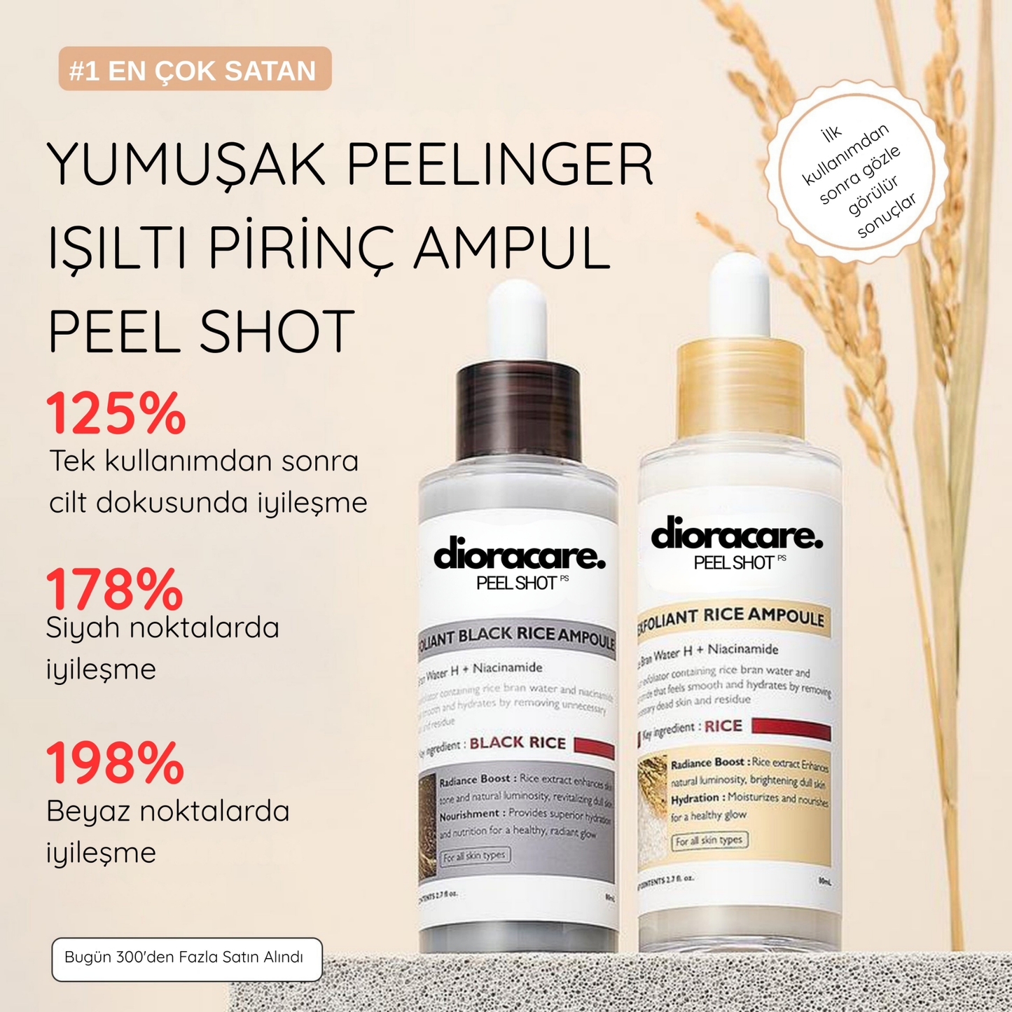 Peel Shot Arındırıcı ve Aydınlatıcı Pirinç Peeling Ampül Seti