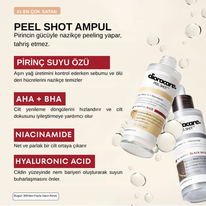 Peel Shot Arındırıcı ve Aydınlatıcı Pirinç Peeling Ampül Seti